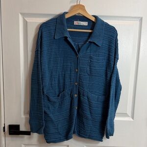 Blue Women's Cardigan Sweater